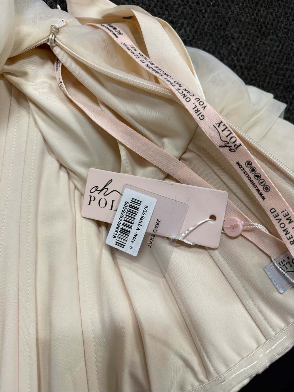 Oh Polly Cream Off-Shoulder Corset Tulle Mini Dress - Picture 2 of 4